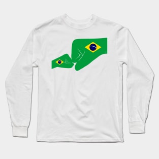 Brazil Baby Fist Bump Patriot Flag Series Long Sleeve T-Shirt